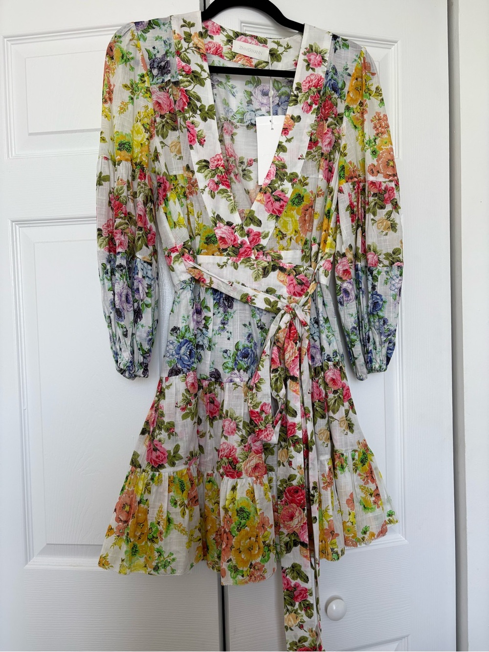 NWT Zimmermann Floral Wrap Mini Dress AUS2-US8